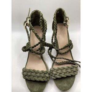 TORY BURCH Bailey Ankle Strap Wedge Espadrille- Size 7- SoHo Lux Suede